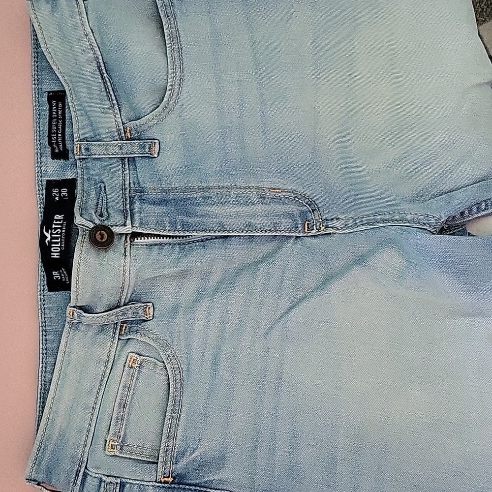 Hollister light wash jeans.